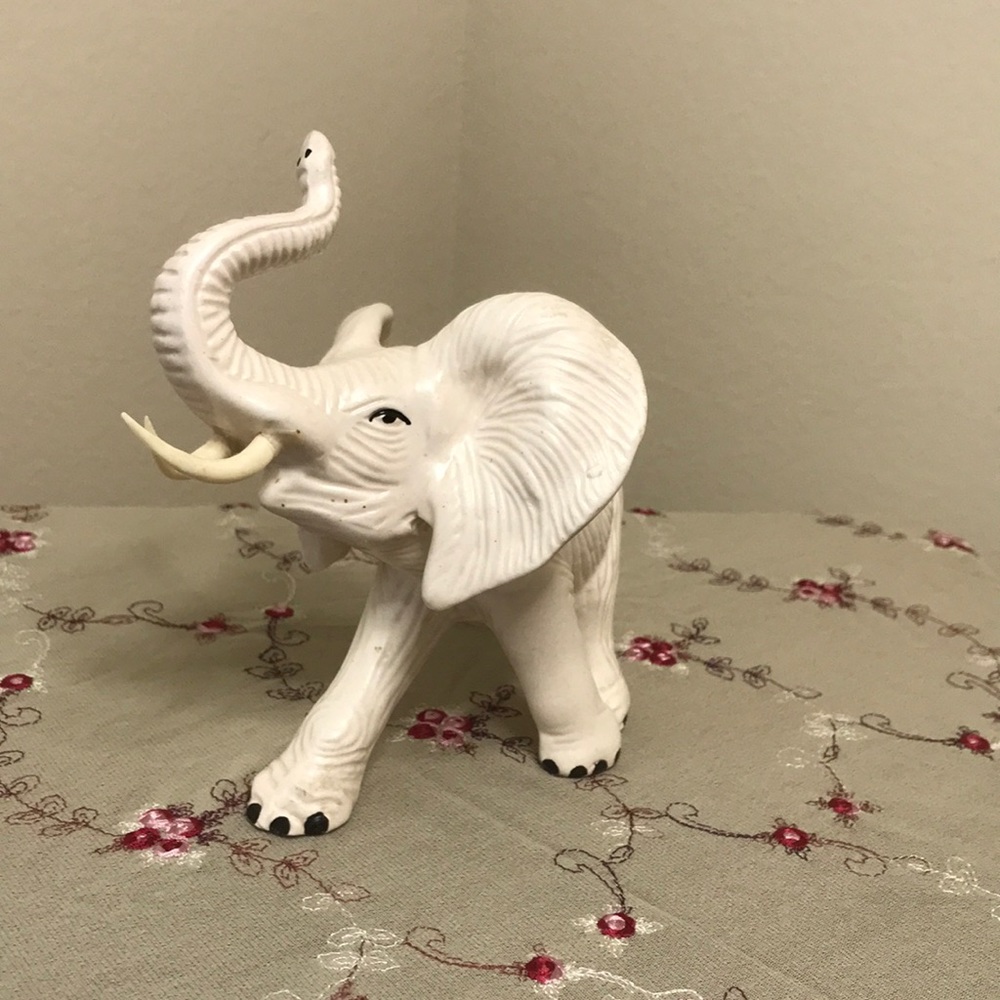White Ceramic Elephant